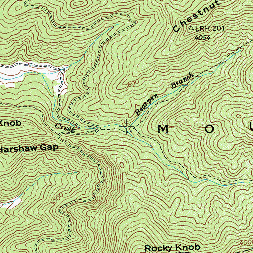 Topographic Map of Bearpen Branch, NC