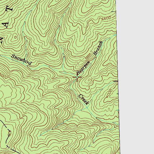 Topographic Map of Bearpen Branch, NC