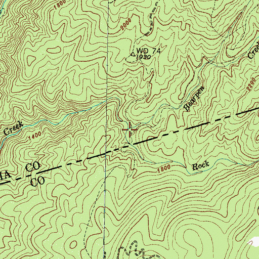 Topographic Map of Bearpen Creek, NC