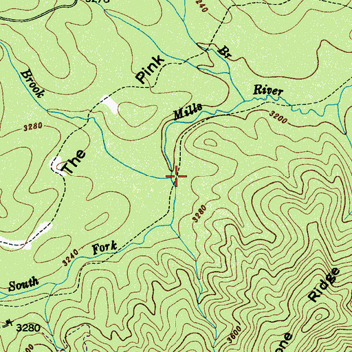 Topographic Map of Bearwallow Brook, NC