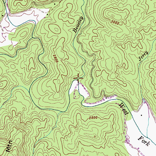 Topographic Map of Beasley Creek, NC