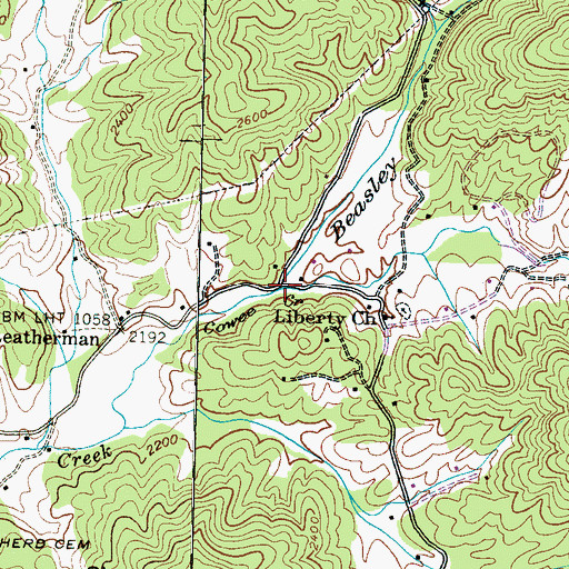 Topographic Map of Beasley Creek, NC