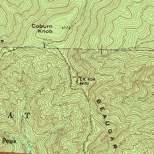 Topographic Map of Beaugard Ridge, NC
