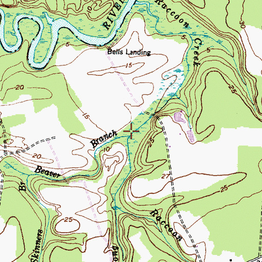 Topographic Map of Beaver Branch, NC