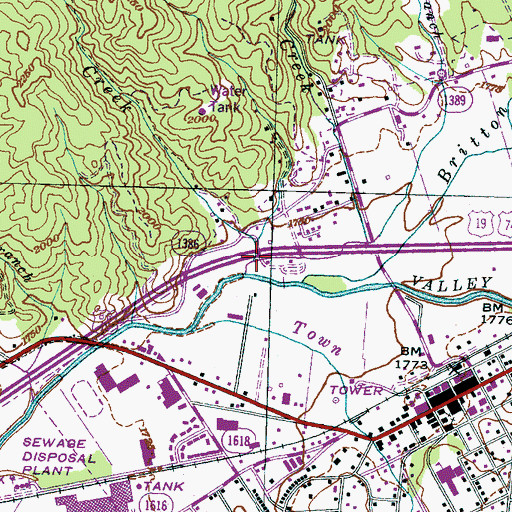 Topographic Map of Beaver Creek, NC