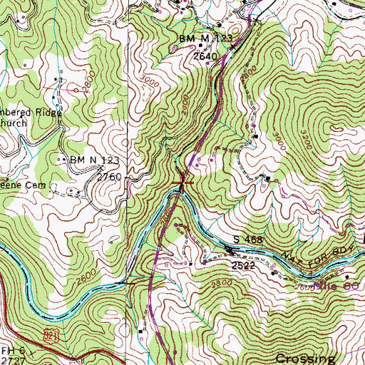 Topographic Map of Beaverdam Creek, NC