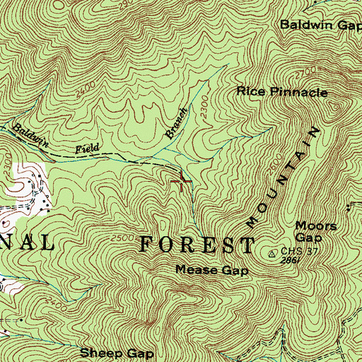 Topographic Map of Beaverdam Wildlife Restoration Area, NC