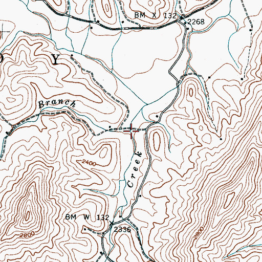 Topographic Map of Bee Branch, NC