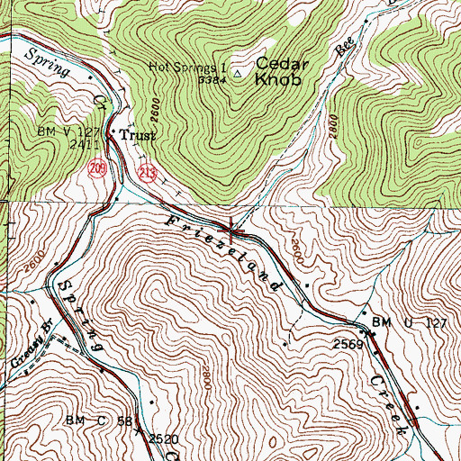 Topographic Map of Bee Branch, NC