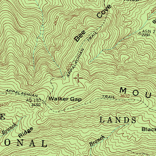Topographic Map of Bee Cove Lead, NC
