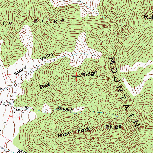 Topographic Map of Bee Ridge, NC