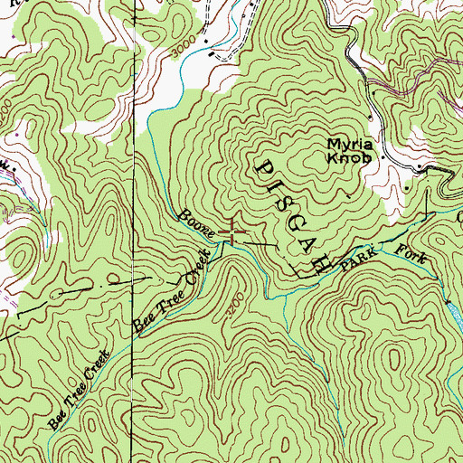 Topographic Map of Bee Tree Creek, NC