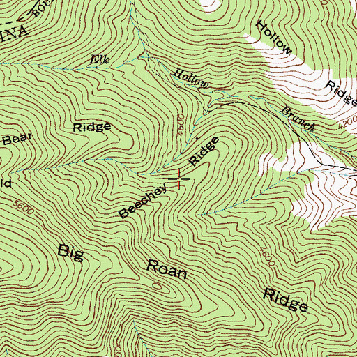 Topographic Map of Beechey Ridge, NC