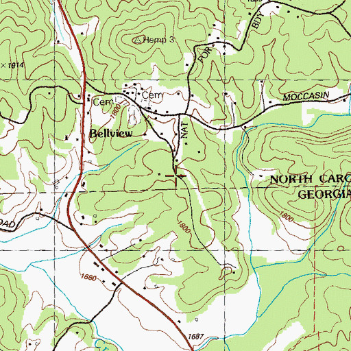 Topographic Map of Belview Community Center, NC