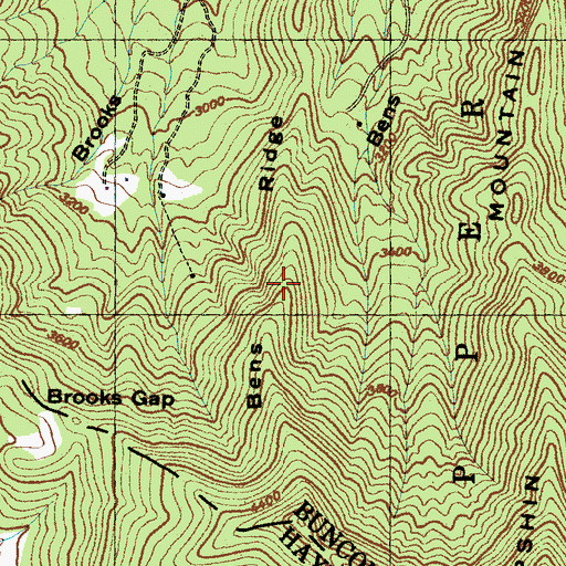 Topographic Map of Bens Ridge, NC