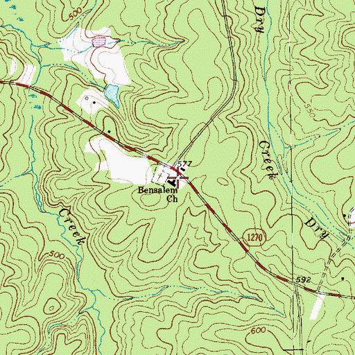 Topographic Map of Bensalem Church, NC