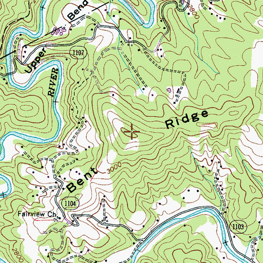 Topographic Map of Bent Ridge, NC