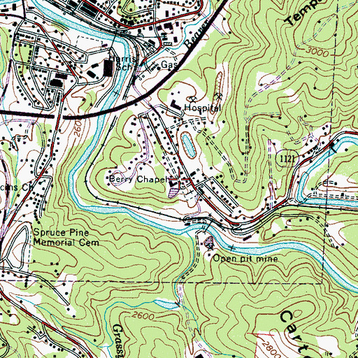 Topographic Map of Berry Chapel, NC