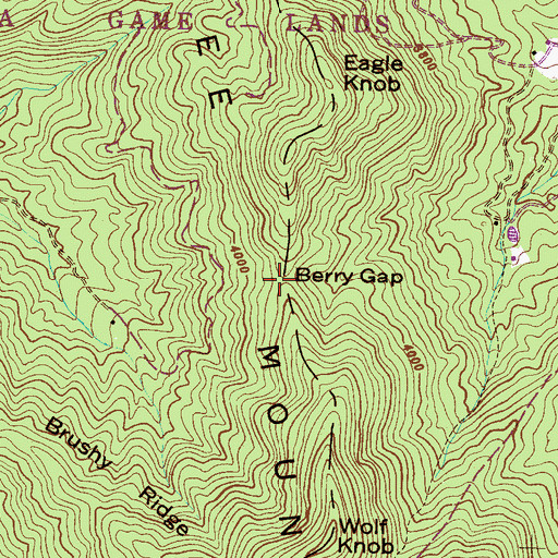 Topographic Map of Berry Gap, NC