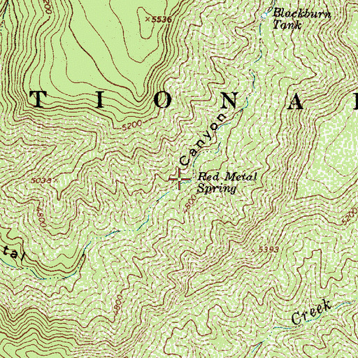 Topographic Map of Red Metal Spring, AZ