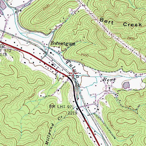 Topographic Map of Bert Creek, NC