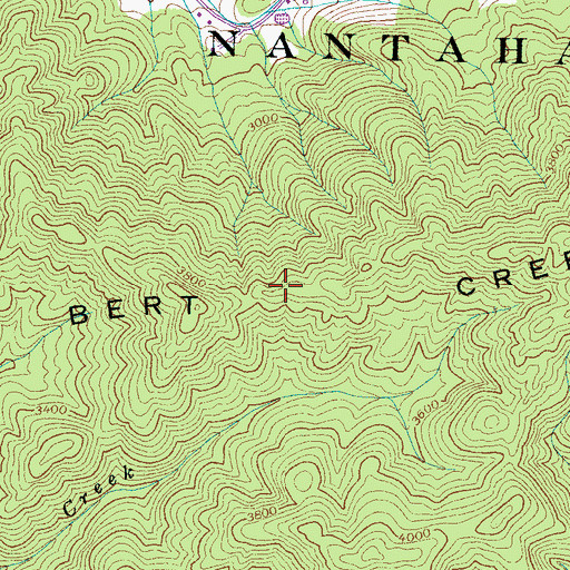 Topographic Map of Bert Creek Lead, NC