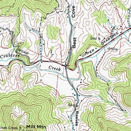 Topographic Map of Best Cove, NC