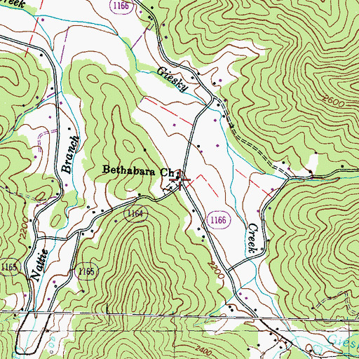 Topographic Map of Bethabara Church, NC