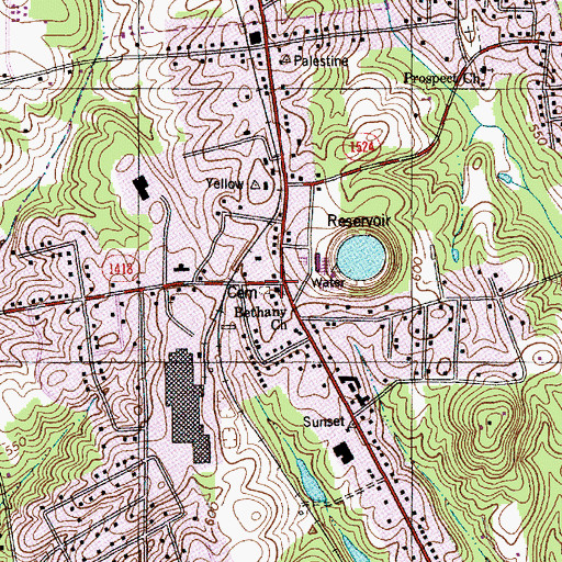 Topographic Map of Bethany Church, NC