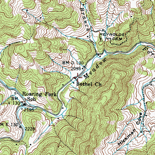 Topographic Map of Bethel Church, NC