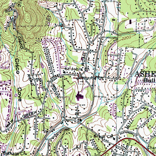 Topographic Map of Bethesda Church, NC