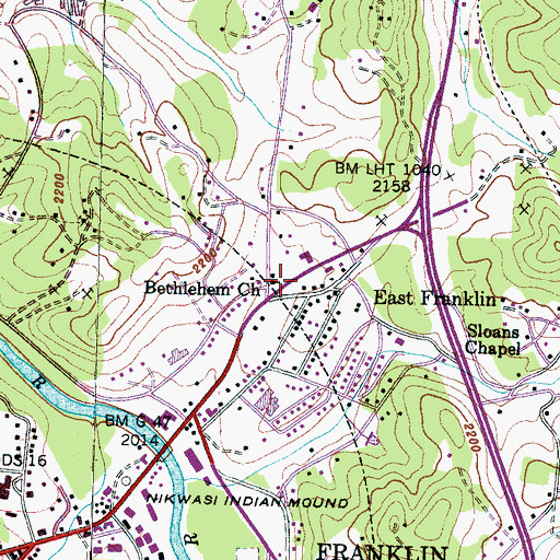 Topographic Map of Bethlehem Church, NC