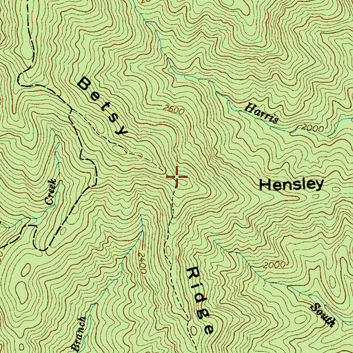 Topographic Map of Betsy Creek, NC