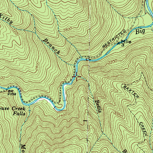 Topographic Map of Bettis Branch, NC