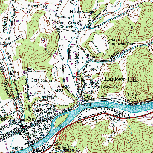 Topographic Map of Betts Branch, NC