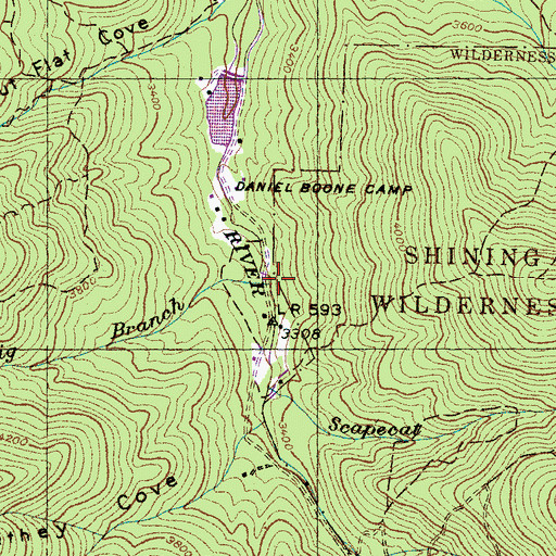 Topographic Map of Big Branch, NC
