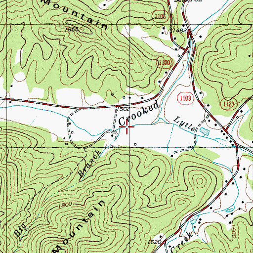 Topographic Map of Big Branch, NC