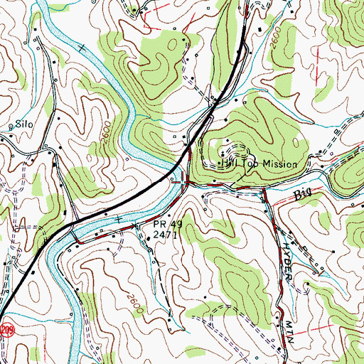Topographic Map of Big Branch, NC