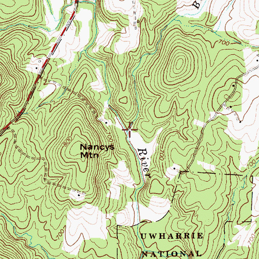 Topographic Map of Big Branch, NC