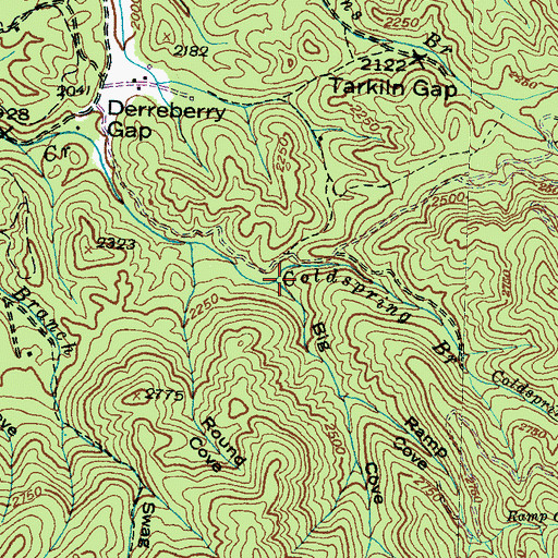 Topographic Map of Big Cove, NC
