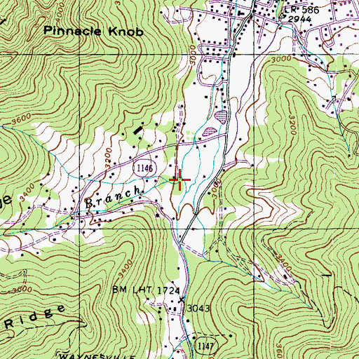 Topographic Map of Big Cove, NC