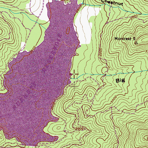 Topographic Map of Big Cove, NC