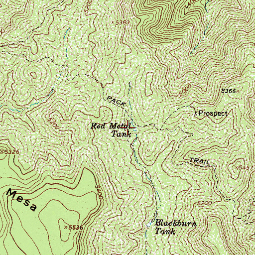 Topographic Map of Red Metal Tank, AZ