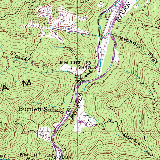 Topographic Map of Big Creek, NC