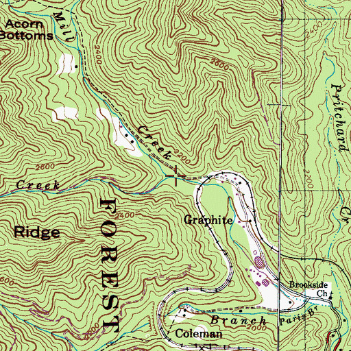 Topographic Map of Big Creek, NC