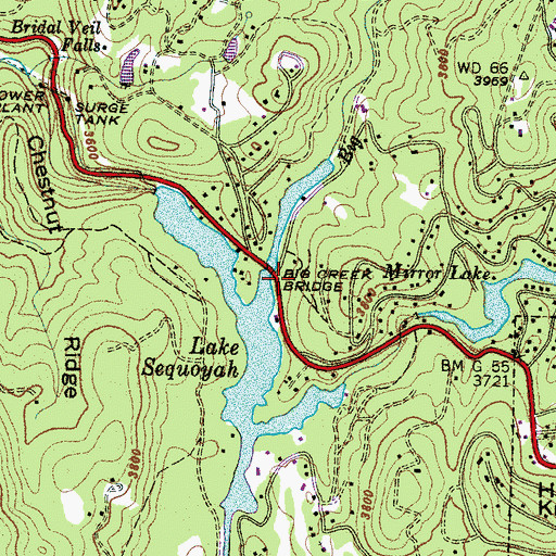 Topographic Map of Big Creek Bridge, NC