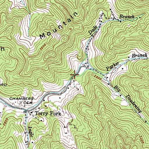 Topographic Map of Big Deadening Branch, NC