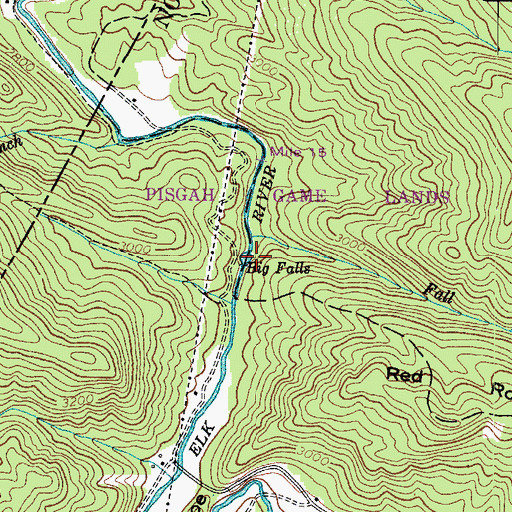 Topographic Map of Big Falls, NC