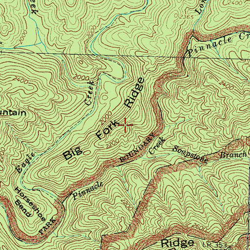 Topographic Map of Big Fork Ridge, NC