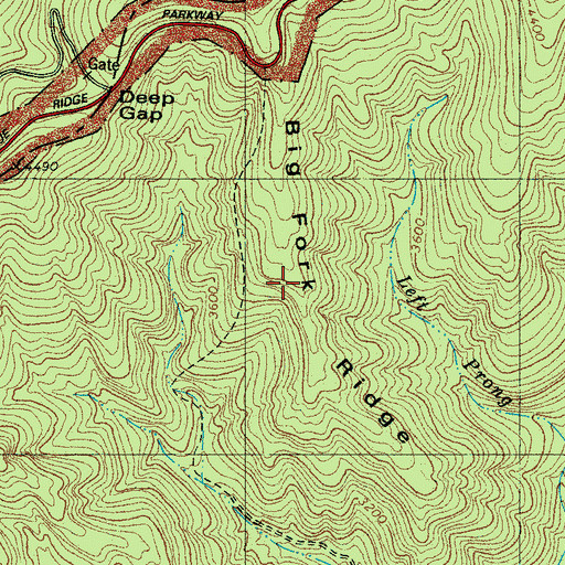 Topographic Map of Big Fork Ridge, NC